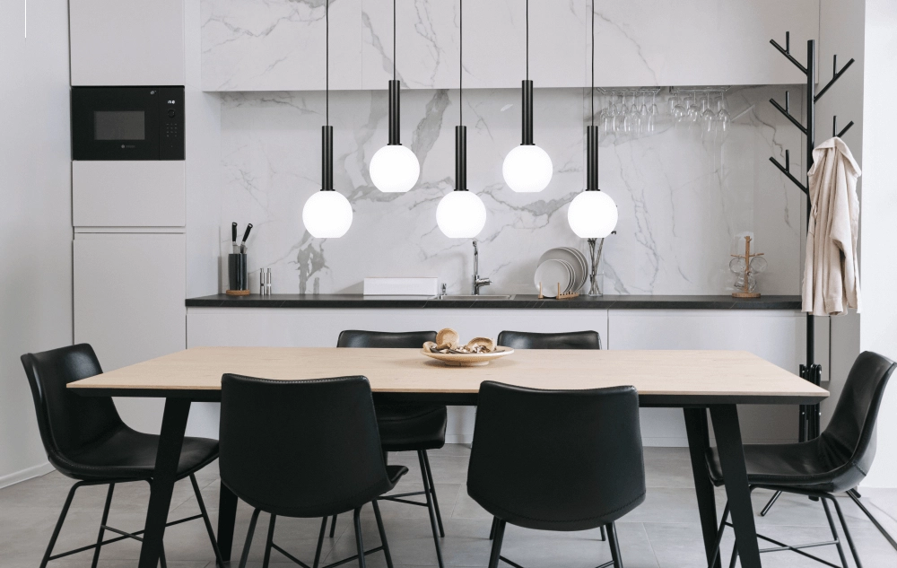 5-lichts hanglamp Bella 2 met wit glas Masterlight 8718121344430
