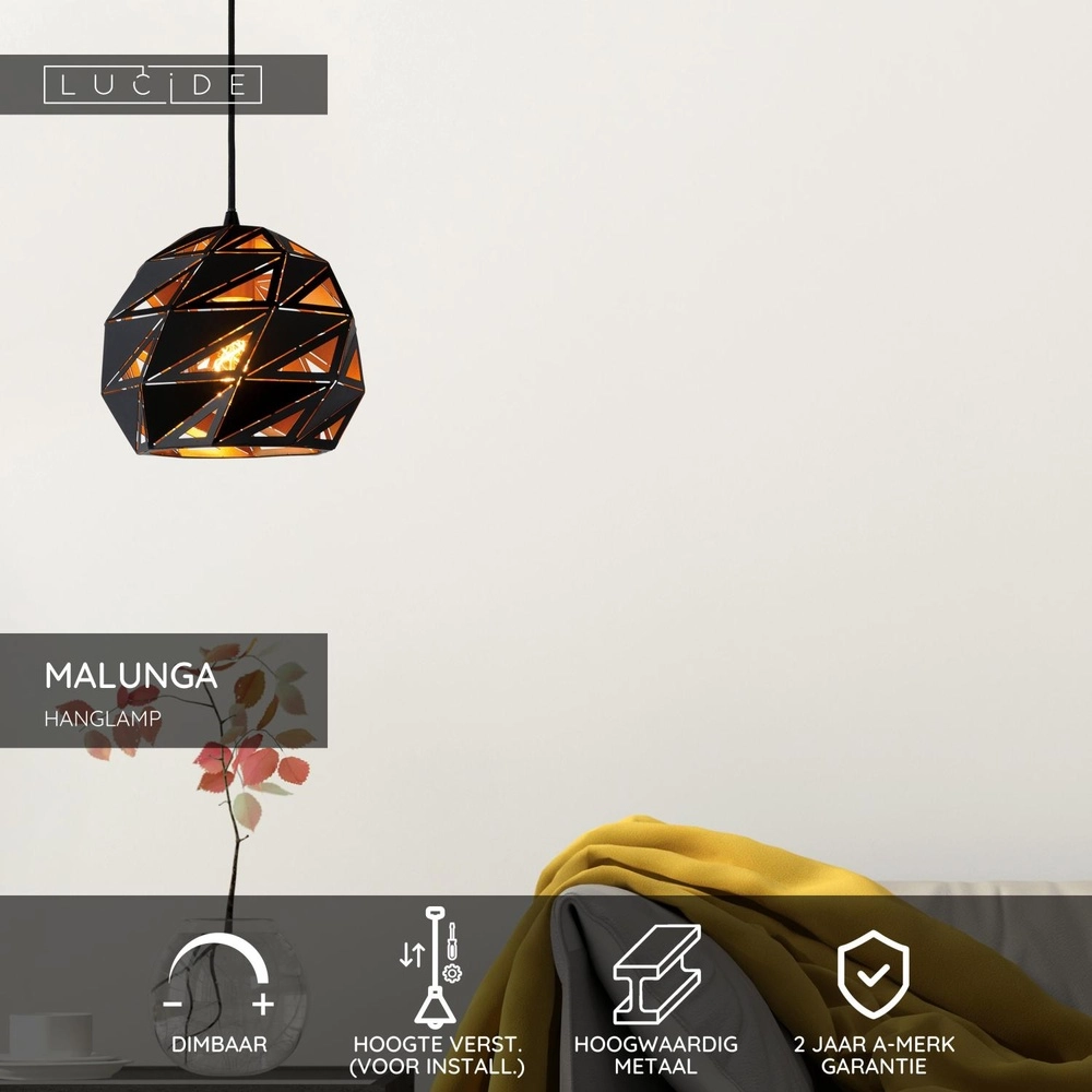 Design hanglamp Malunga zwart Lucide 5411212210951