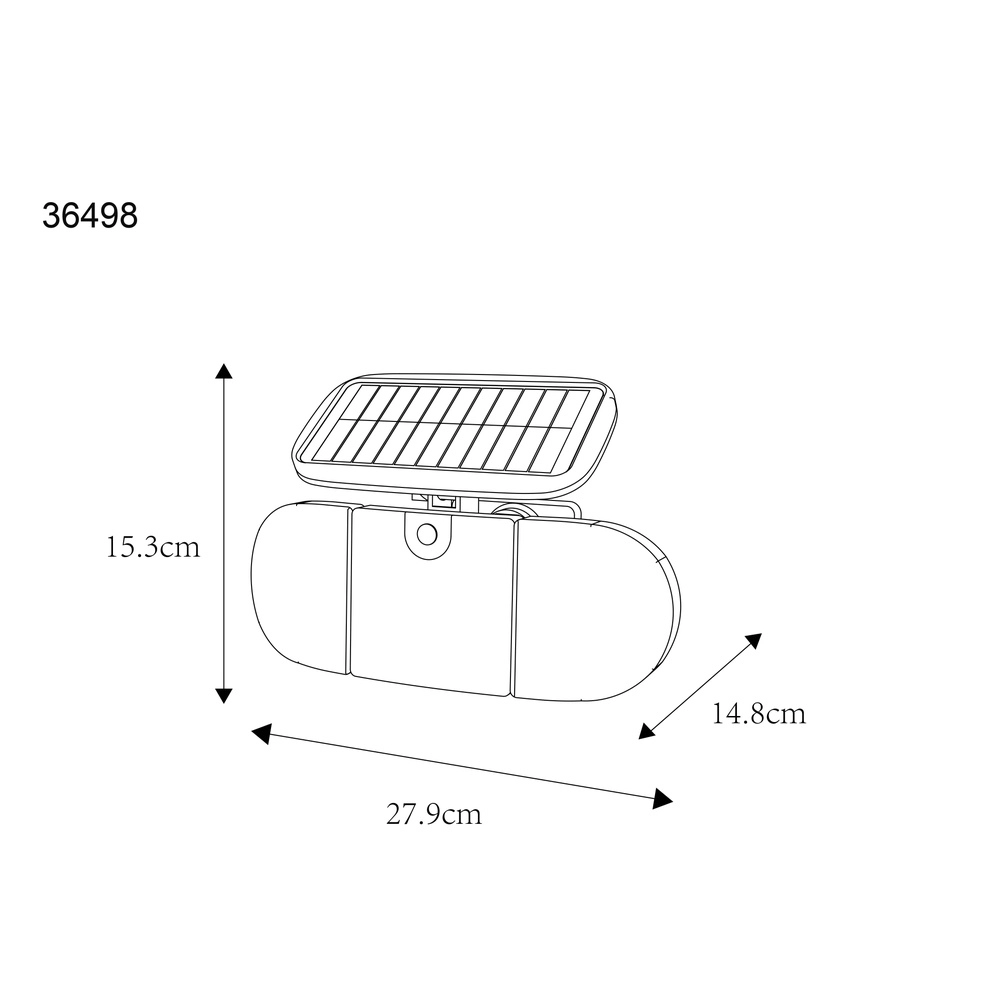 Zwarte wandlamp Torqen solar Globo 9007371459063