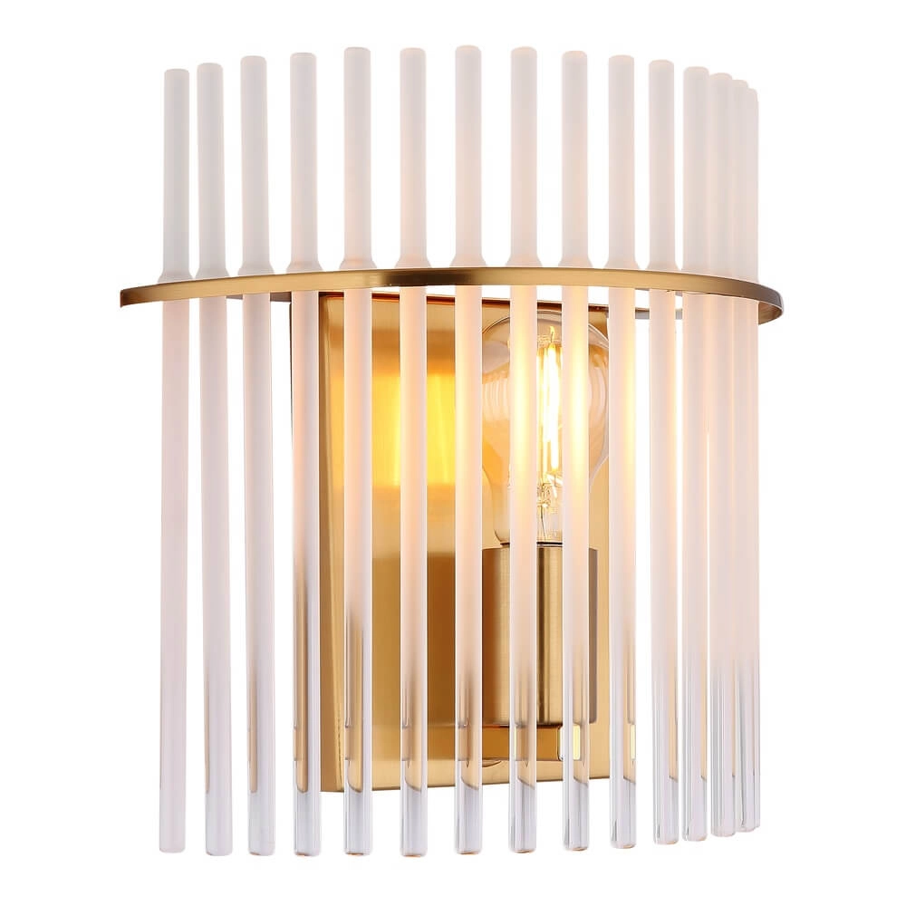 Gouden wandlamp Gorley met glas