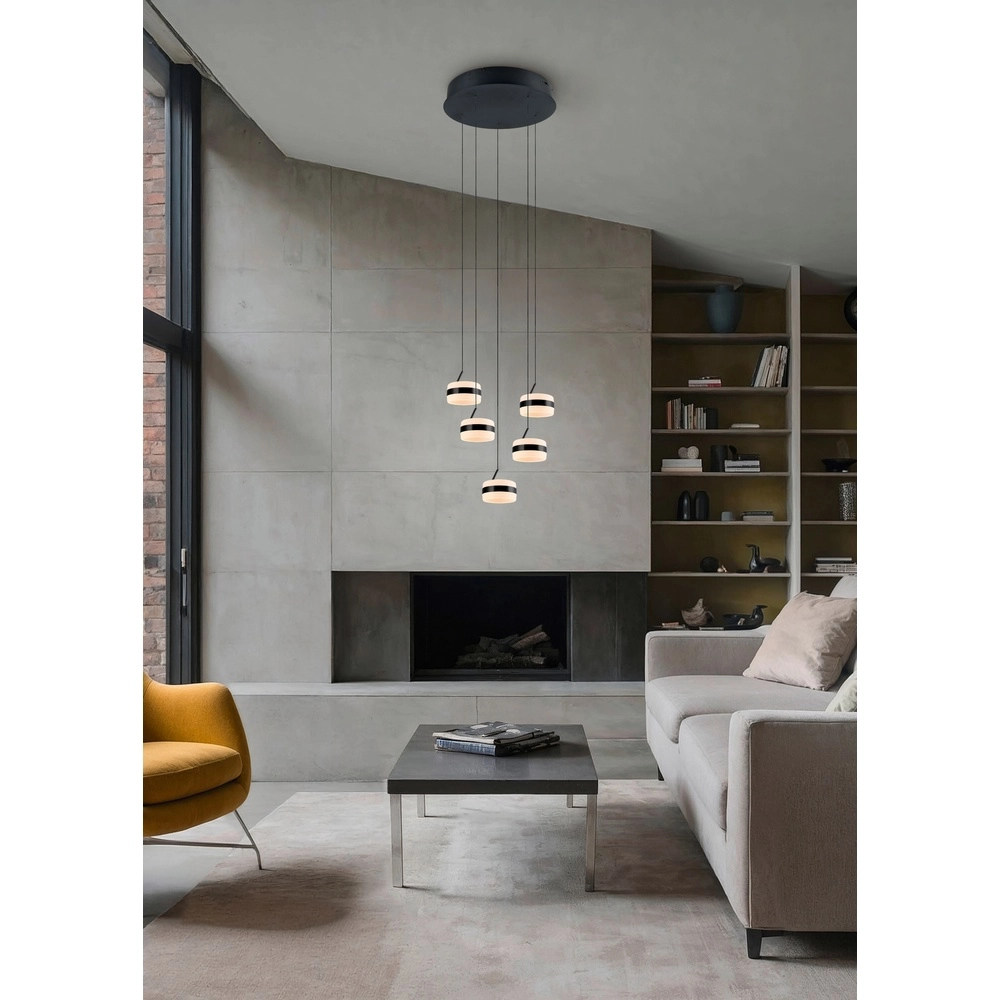 Design hanglamp Dios zwart 5-lichts Trio 4017807657678