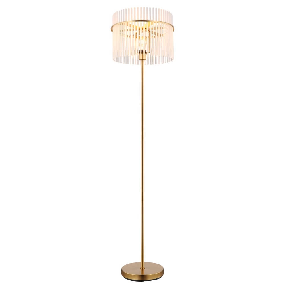 Gouden vloerlamp Gorley met glas Ø 38cm