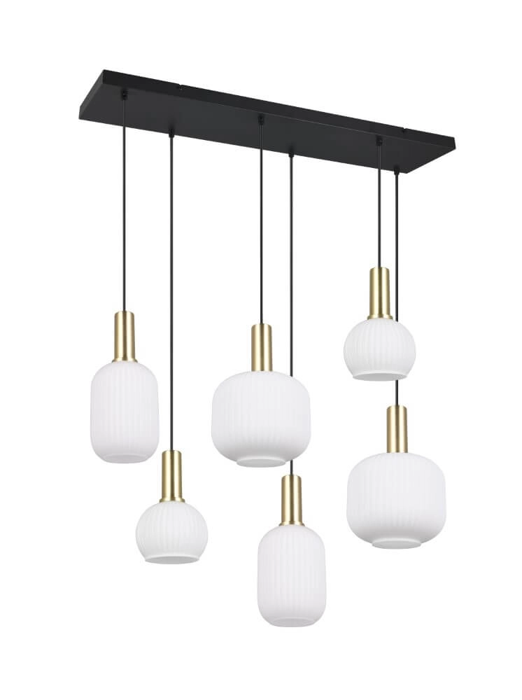 Eetkamer hanglamp Diva 6-lichts - wit glas Trio 4017807614510