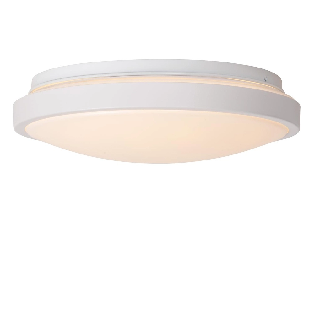 Witte plafonniere Dasher Ø 29,3cm IP44 voor badkamer Lucide 5411212792082