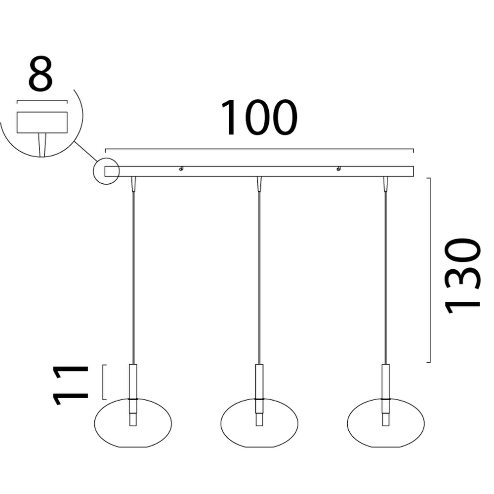 3L hanglamp Ø 24cm Lido Onion met helder glas Masterlight 8718121335230