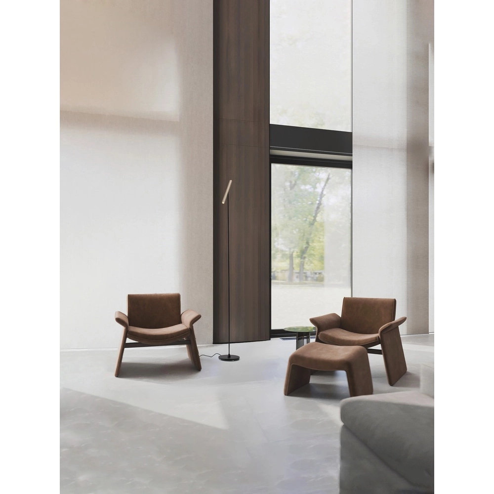Design vloerlamp Prato zwart met mokka bruin Lyora 5212017467805