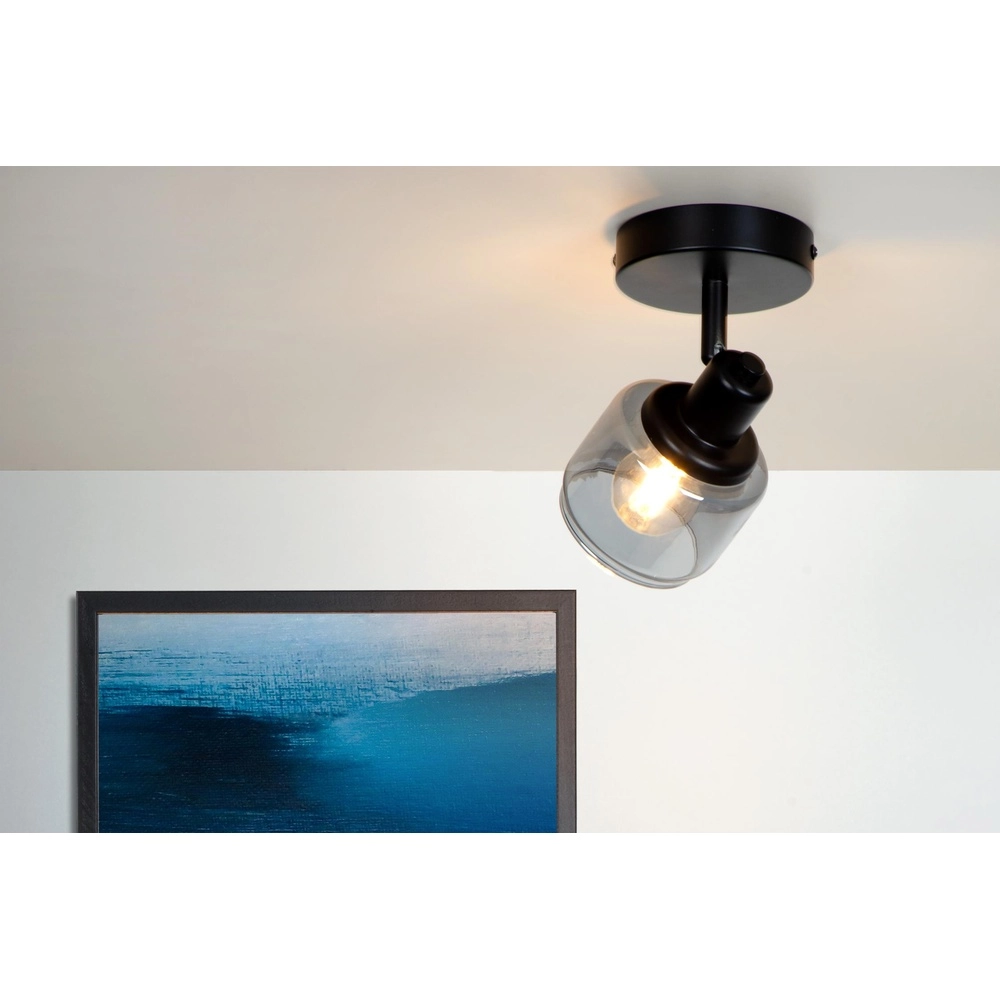 Plafondlamp Bjorn enkel zwart Lucide 5411212771216
