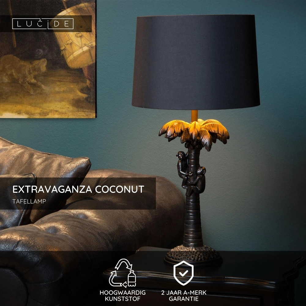 Tafellamp Extravaganza Coconut zwart Lucide 5411212105257