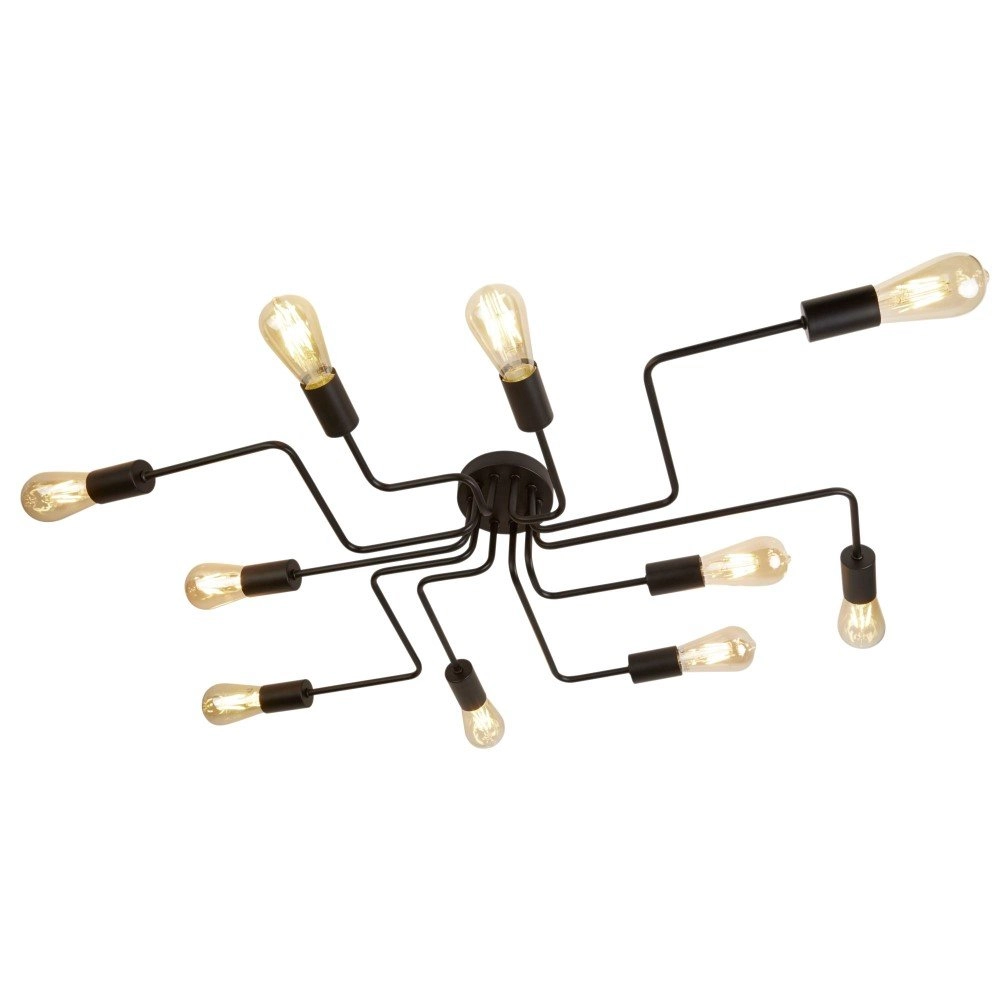 Plafondlamp Circuit Spider 10-lichts mat zwart Plafondlamp Circuit Spider 10-lichts mat zwart