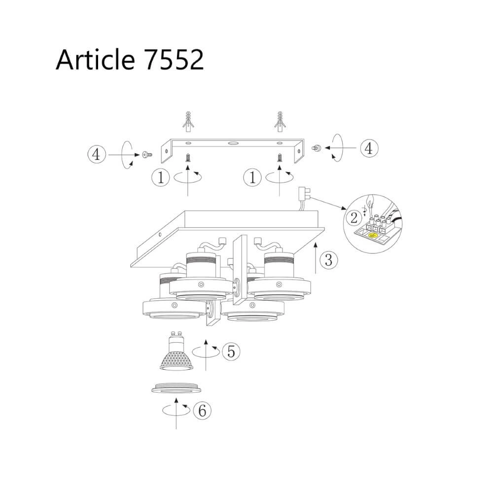Opbouwspot Quatro 4-lichts Steinhauer 8712746122572