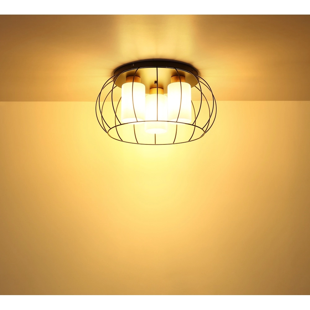 Plafondlamp Rowena 3-lichts zwart Globo 9007371589982