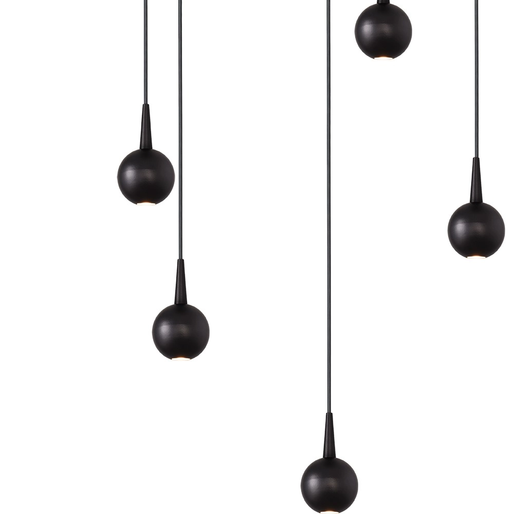 5-lichts hanglamp Talana zwart Ø 35cm DTW Masterlight 8718121347417