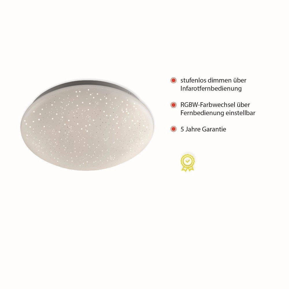 Instelbare plafonnière Skyler RGB 25cm met sterren effect Just Light 4043689928889