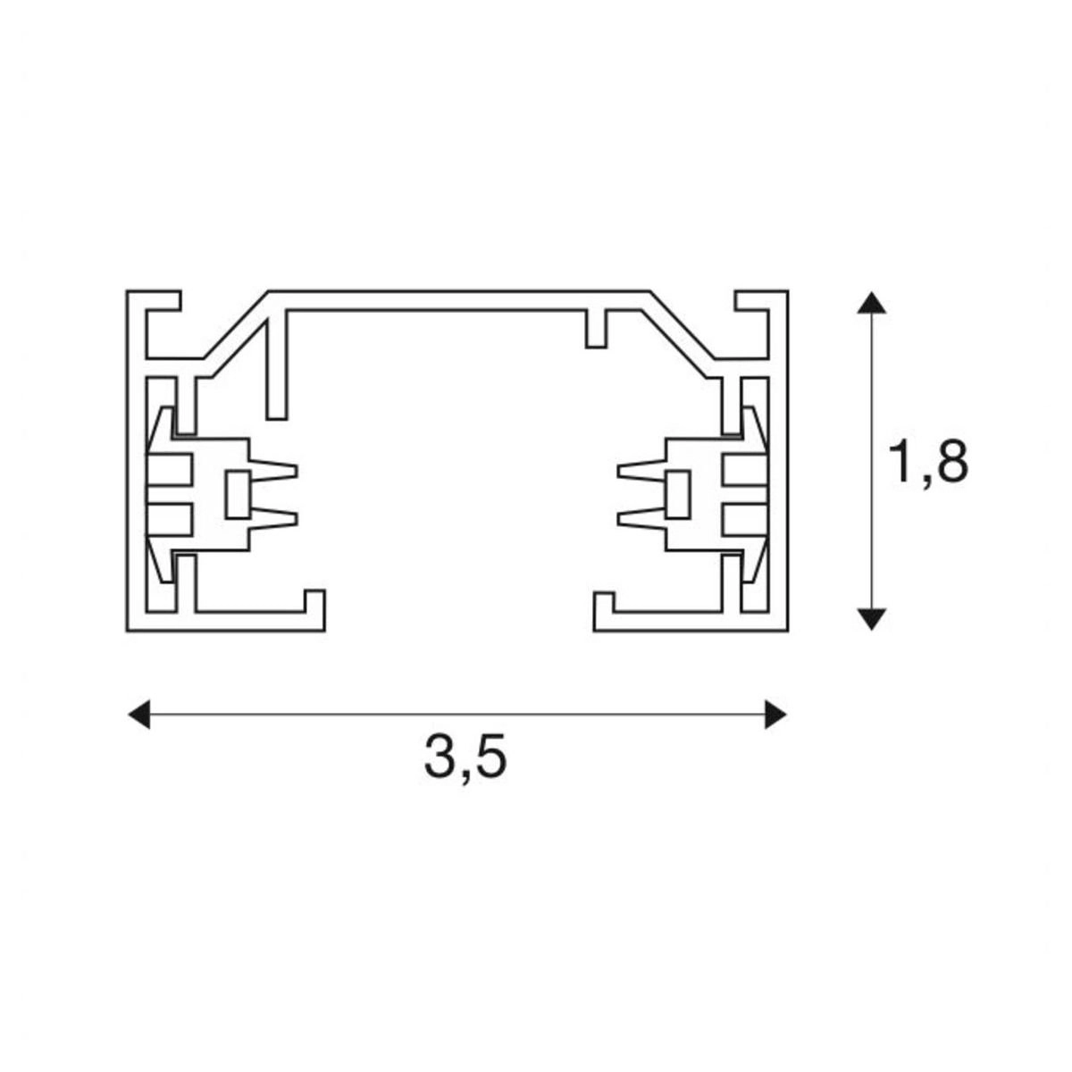 2 meter 1-Fase Rail 2 meter wit SLV 4024163092821