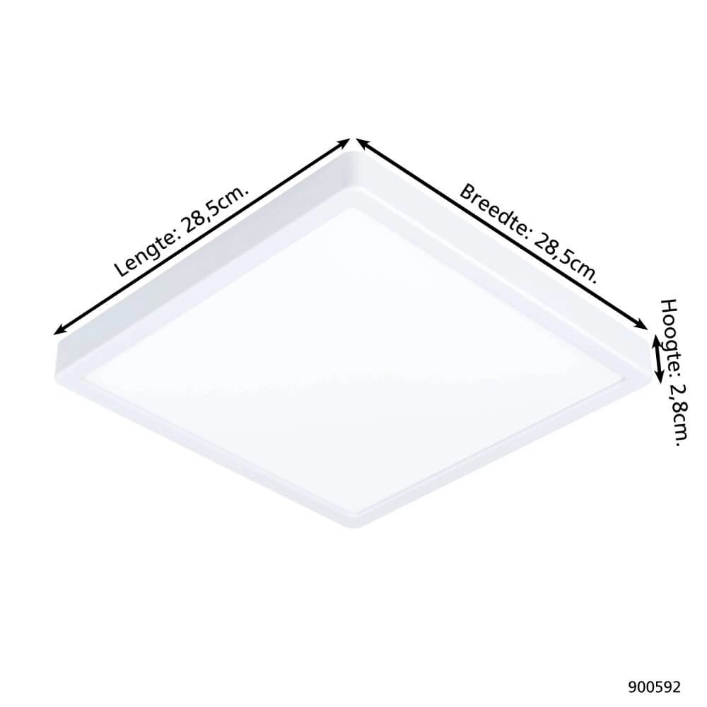 Witte plafonnière Fueva 5 28,5 bij 28,5cm Eglo 9008606244911