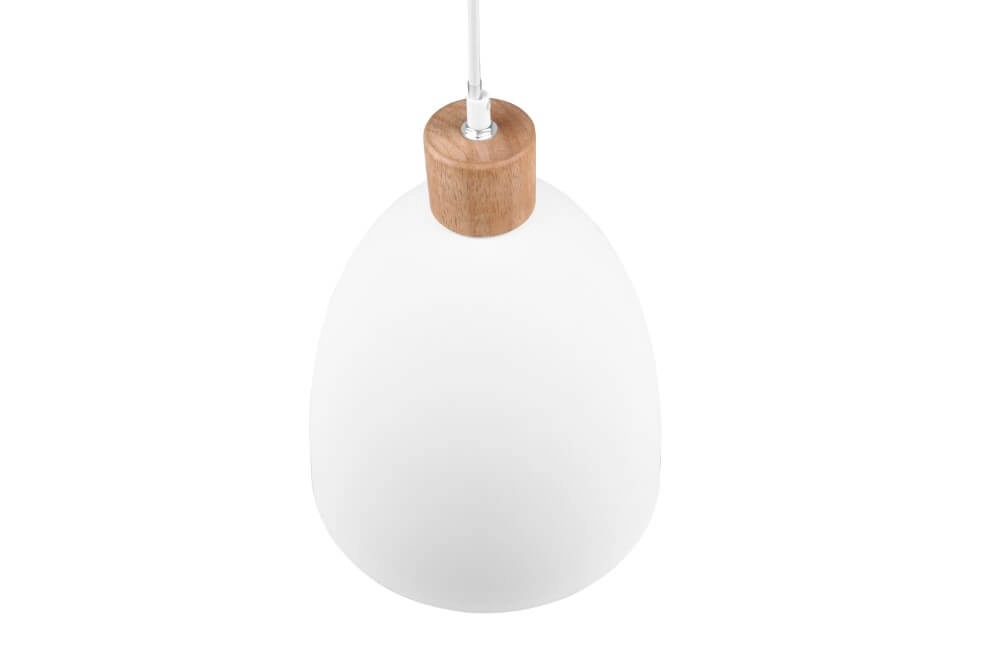 Hanglamp Jagger wit met houtbruin Trio 4017807503180