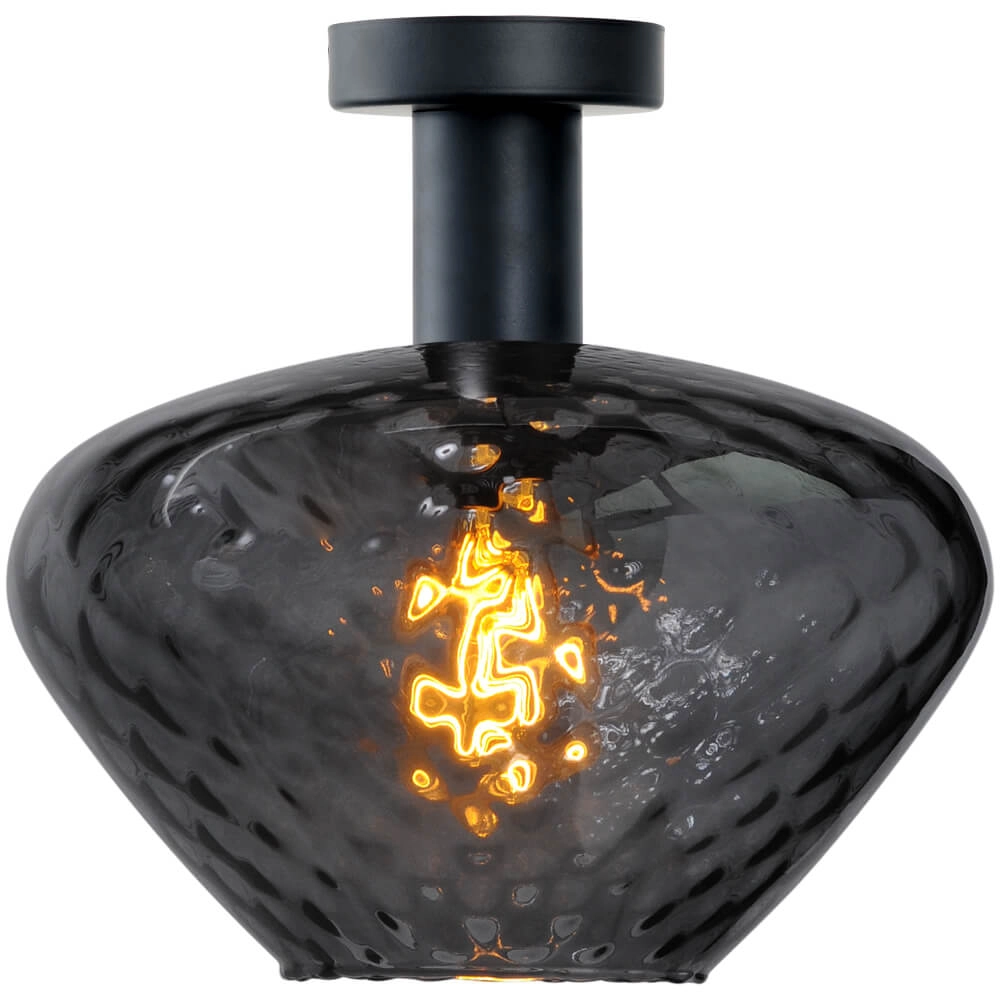 Plafondlamp - Ø 30cm - Porto met Blossom smoke glas Plafondlamp - Ø 30cm - Porto met Blossom smoke glas