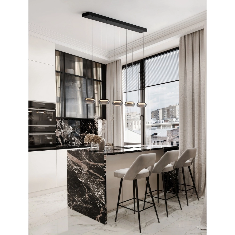 Strakke hanglamp Jailyn recht 5-lichts Lyora 5212017468413