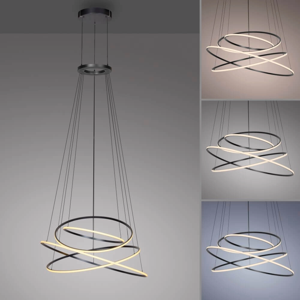 Design hanglamp Pure E-Flying Rings grijs Paul Neuhaus 4012248384466