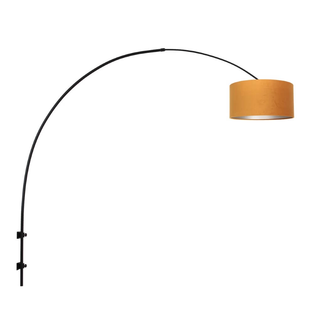 Muur booglamp Sparkled zwart met goud