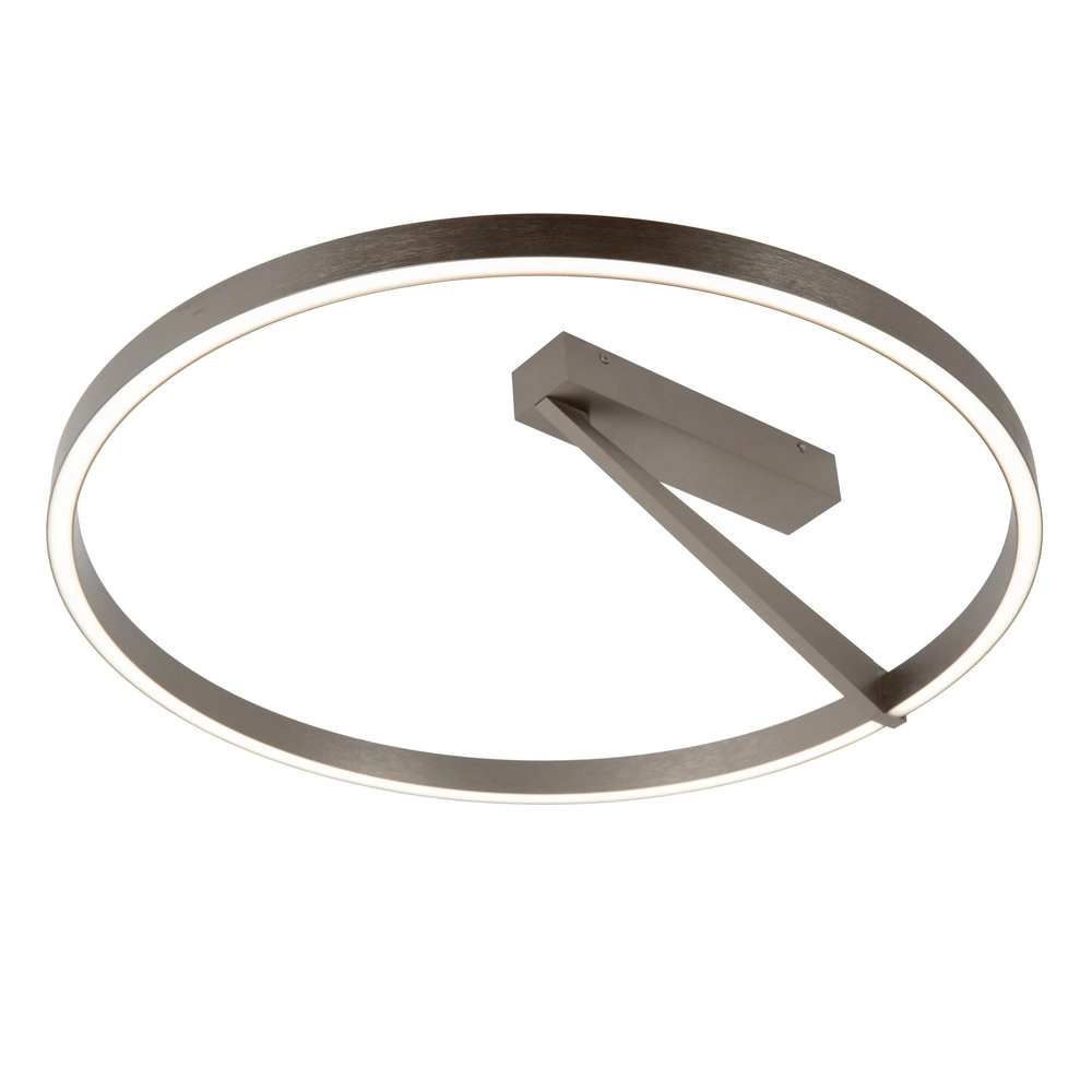 Design plafondlamp Applause Ø 60cm - geborsteld staal - met afstandsbediening Premium by Lucide 5411212221803
