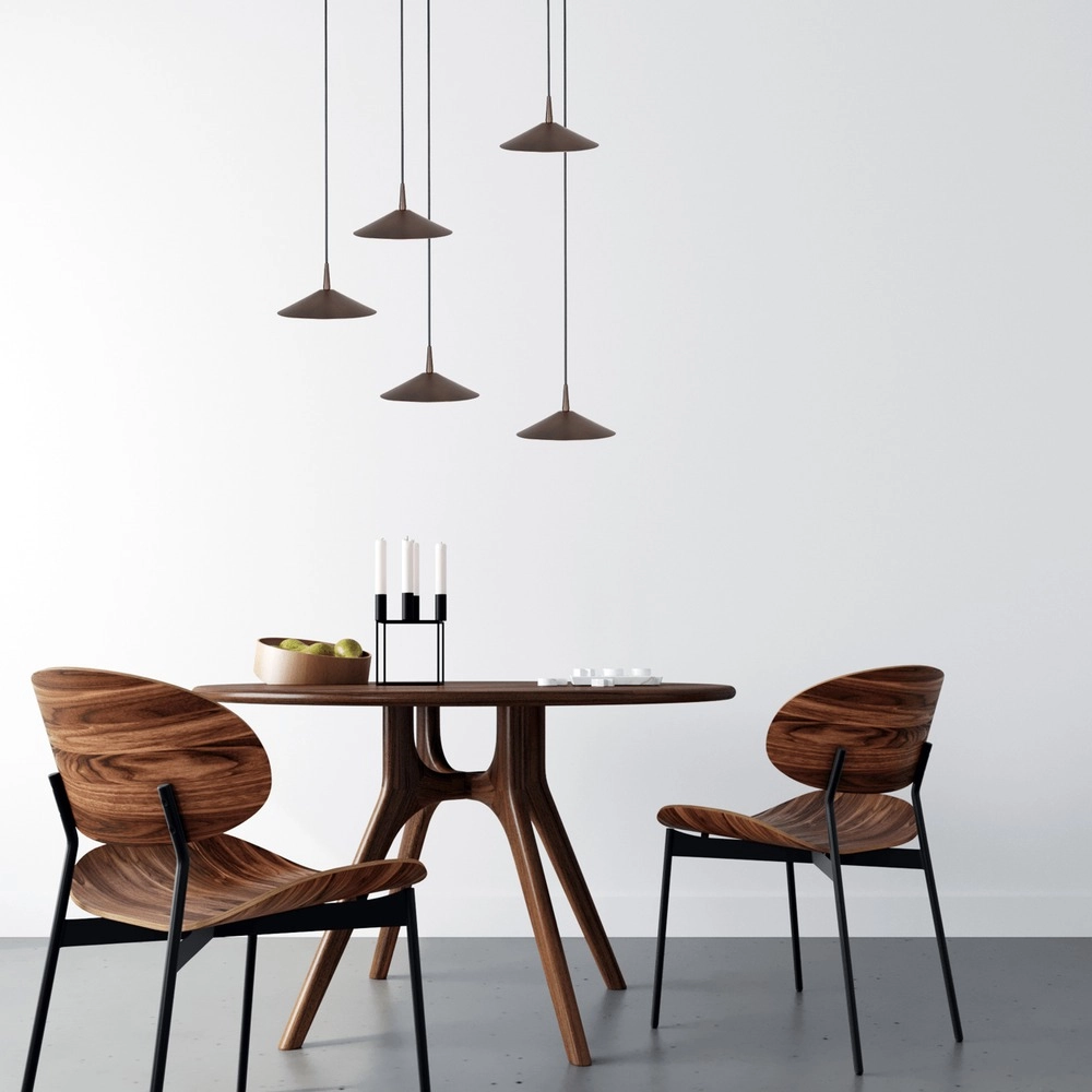 5-lichts hanglamp Ceppo cacao bruin Ø 18cm rond Masterlight 8718121358710