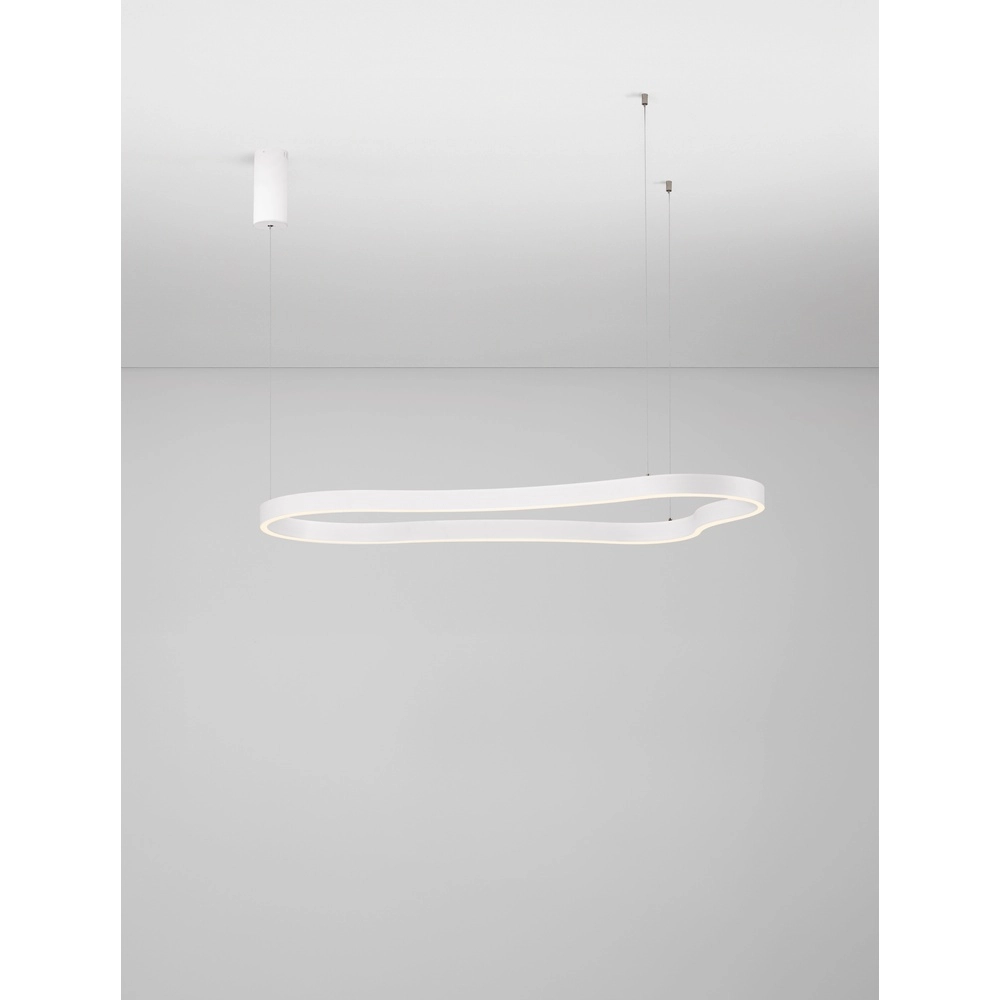 Natuurlijke vorm hanglamp Dussa wit 120cm Lyora 5212017463067