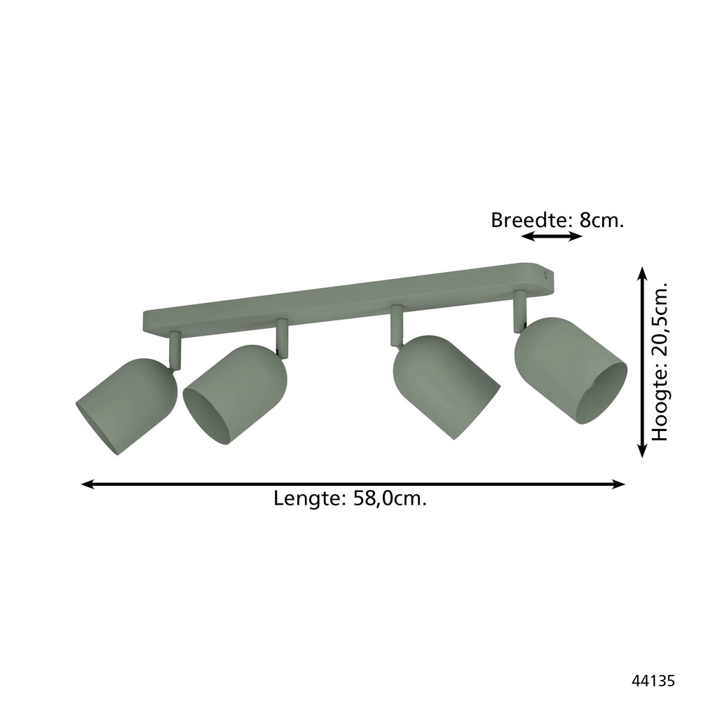 Design plafondspot Tilston 4-lichts groen Eglo 9008606359684
