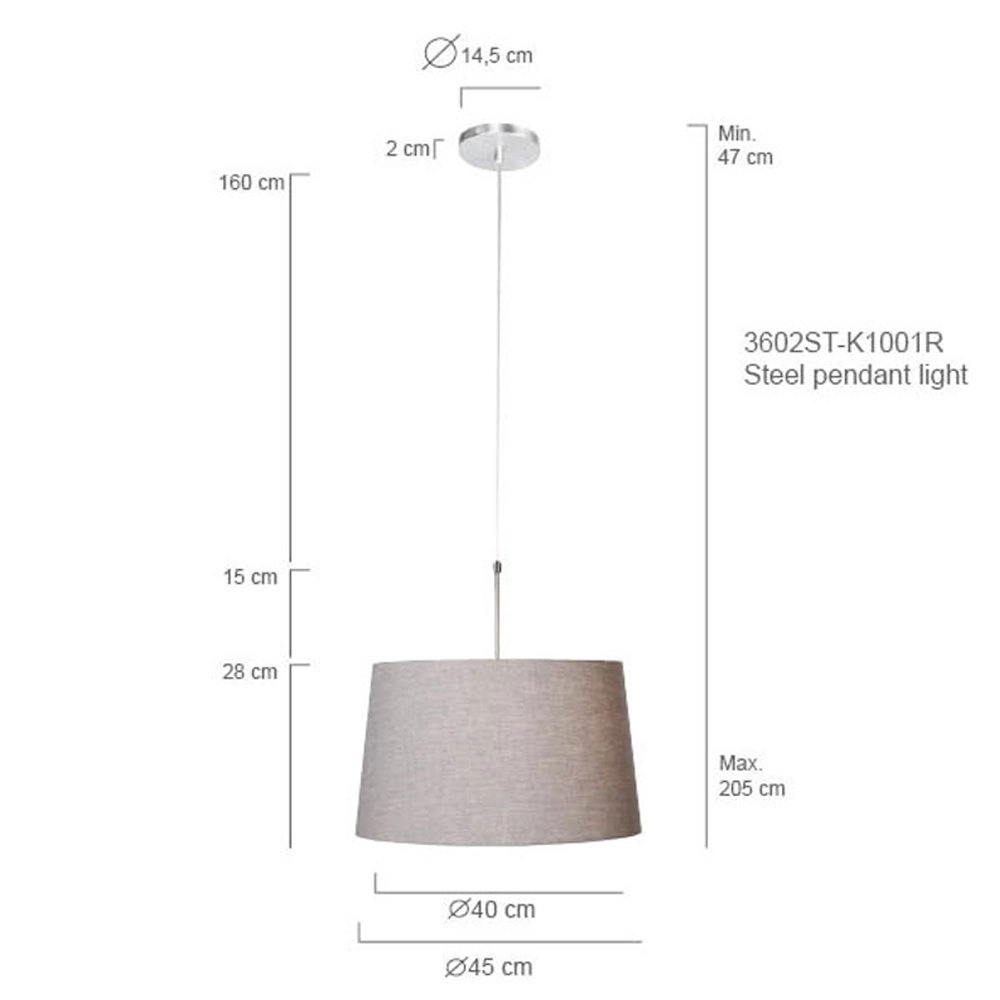 Hanglamp Gramineus met taupe kap Steinhauer 8712746088755