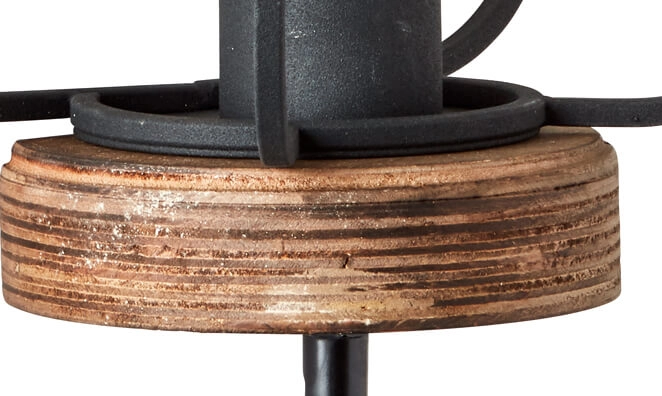 Wandlamp Tosh zwart met houtbruin Brilliant 4004353395307