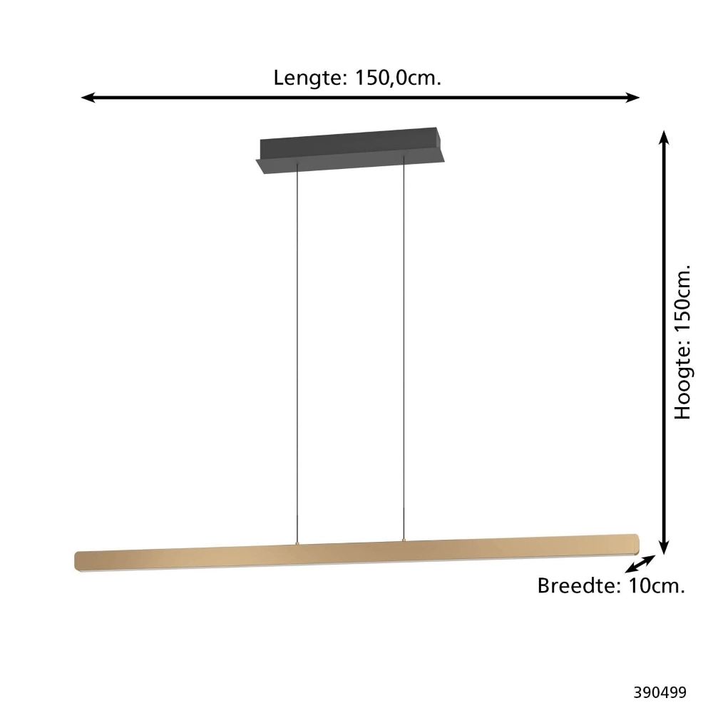 Strakke hanglamp Ciggiano goud Stars of Light 9008606357864