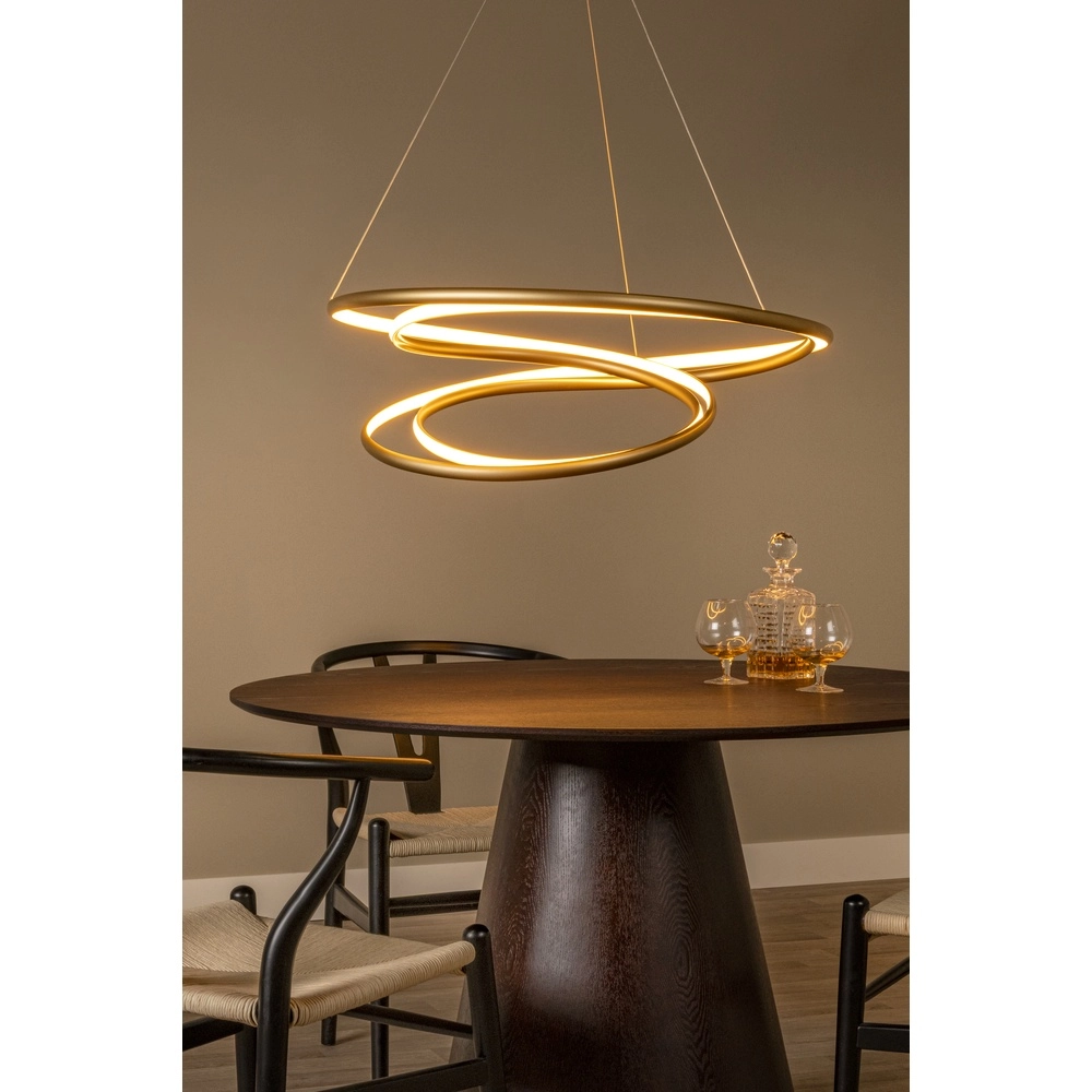 Design hanglamp Sardana Ø 80cm krul goud Premium by Lucide 5411212520890