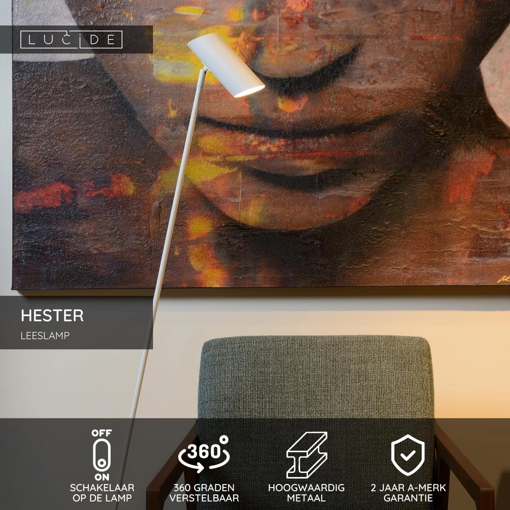 Leeslamp Hester wit Lucide 5411212193865