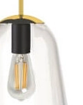 Glazen hanglamp Pear Medium Ø 22cm goud met helder glas Lyora 5903139867290