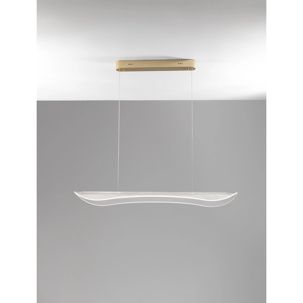 Hanglamp Agos goud met kunststof smal