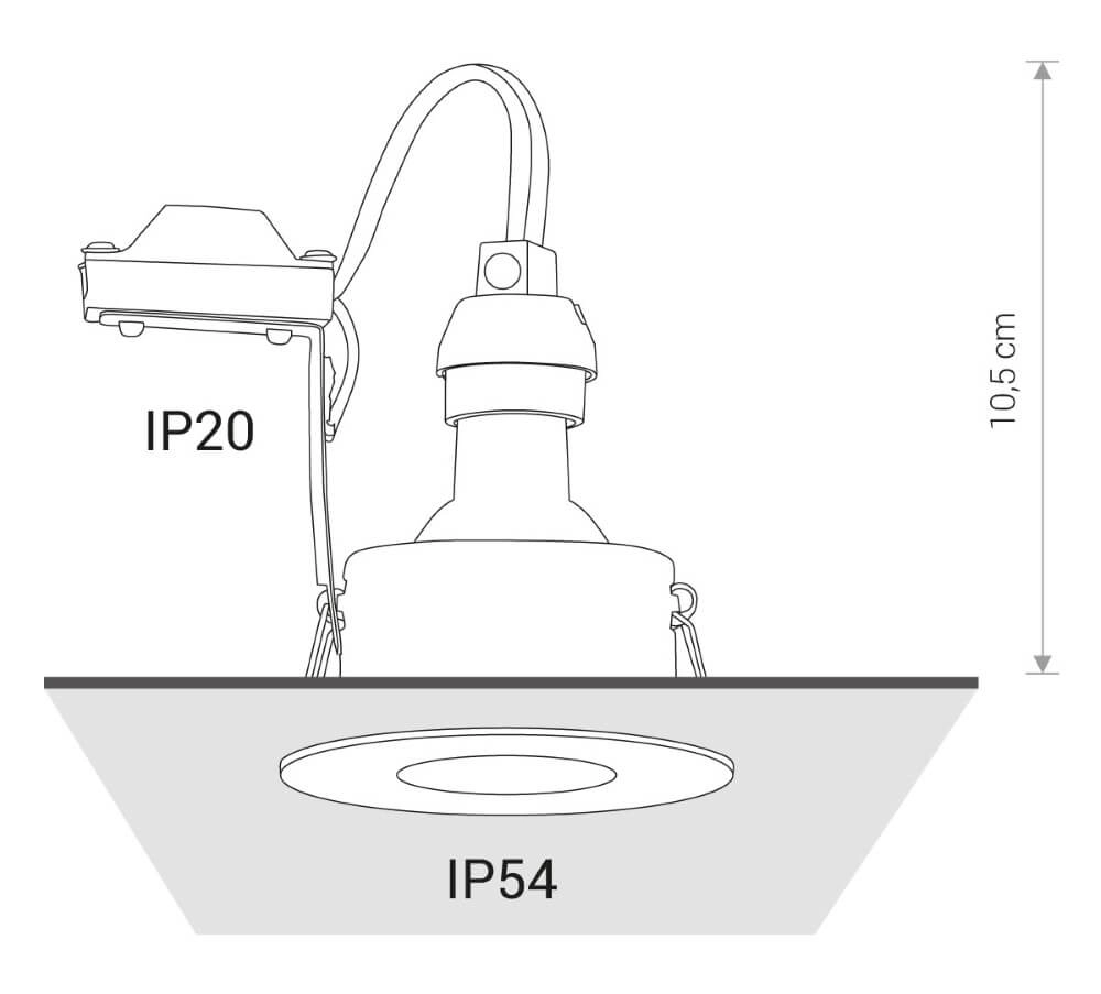 Witte badkamerspot Golf inbouw Lyora 5903139837590