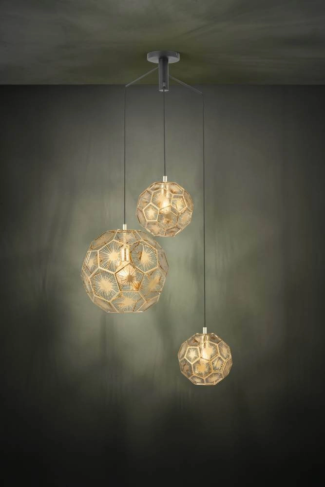 Gouden hanglamp Skoura vide - 3-lichts Stars of Light 9002759397586
