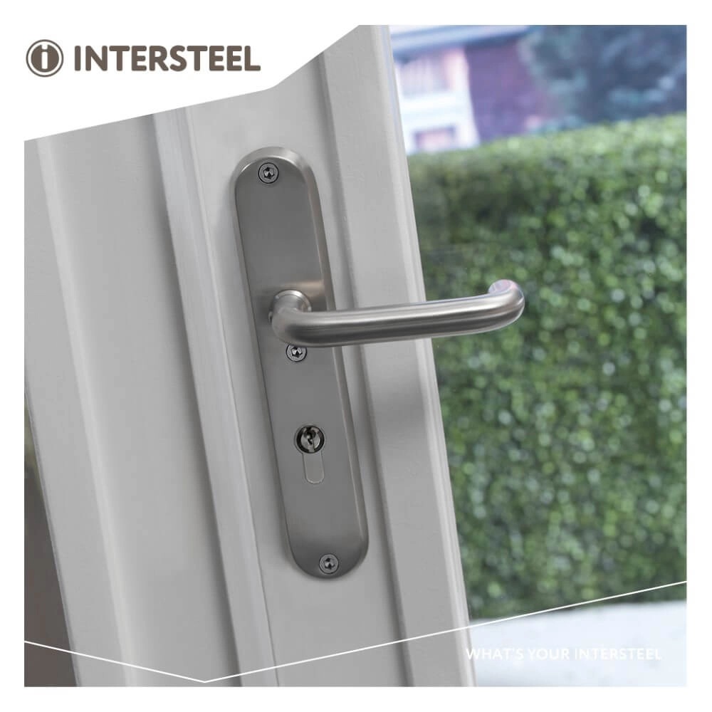 Achterdeurbeslag Aurano kerntrekbeveiliging ovaal PC 55mm RVS Intersteel 8714186394786