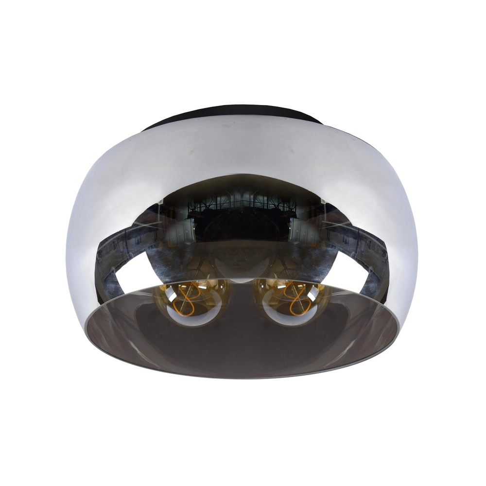 Plafondlamp Olivia Ø 40cm zwart met smoke glas