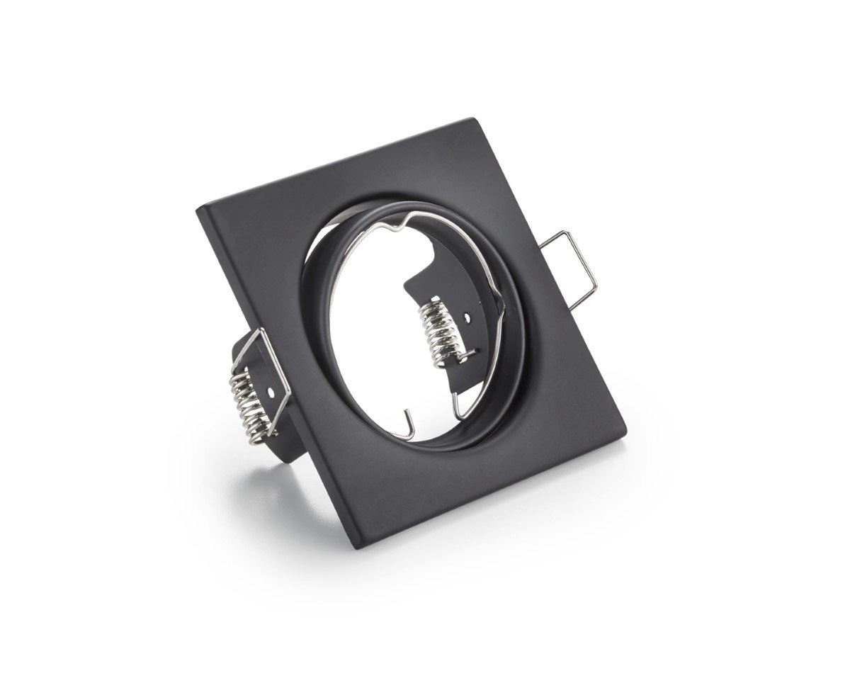 Vierkante inbouwspot Jura 8cm zwart Trio 4017807378061