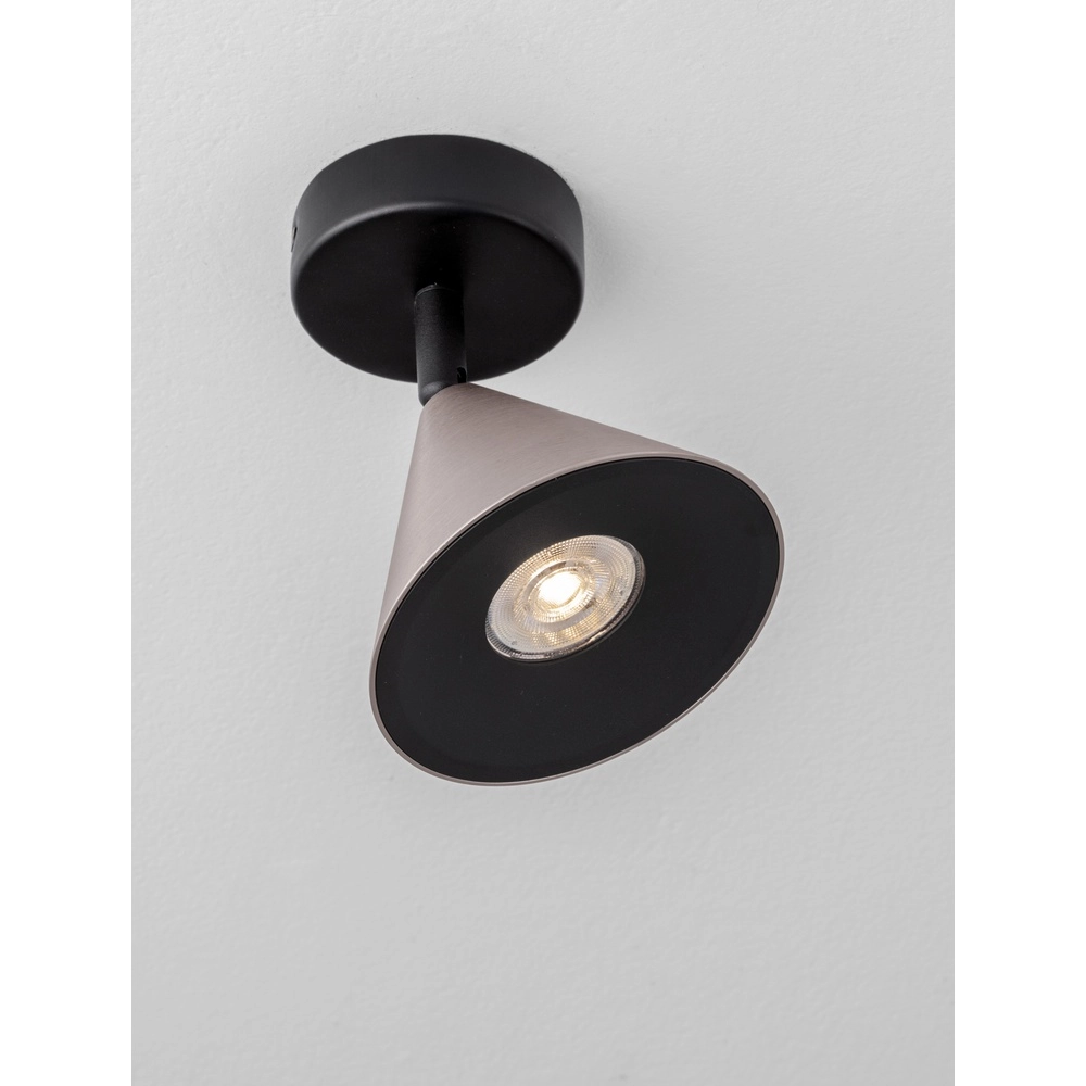 Plafondlamp Conico zwart met koffiebruin Lyora 5212017475367
