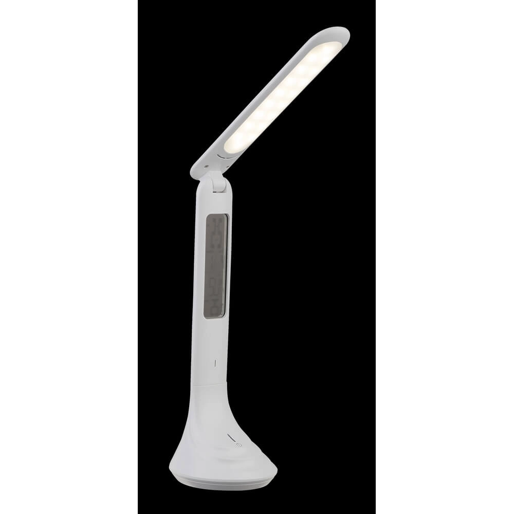 Bureaulamp Tyrell wit met klok Globo 9007371376032