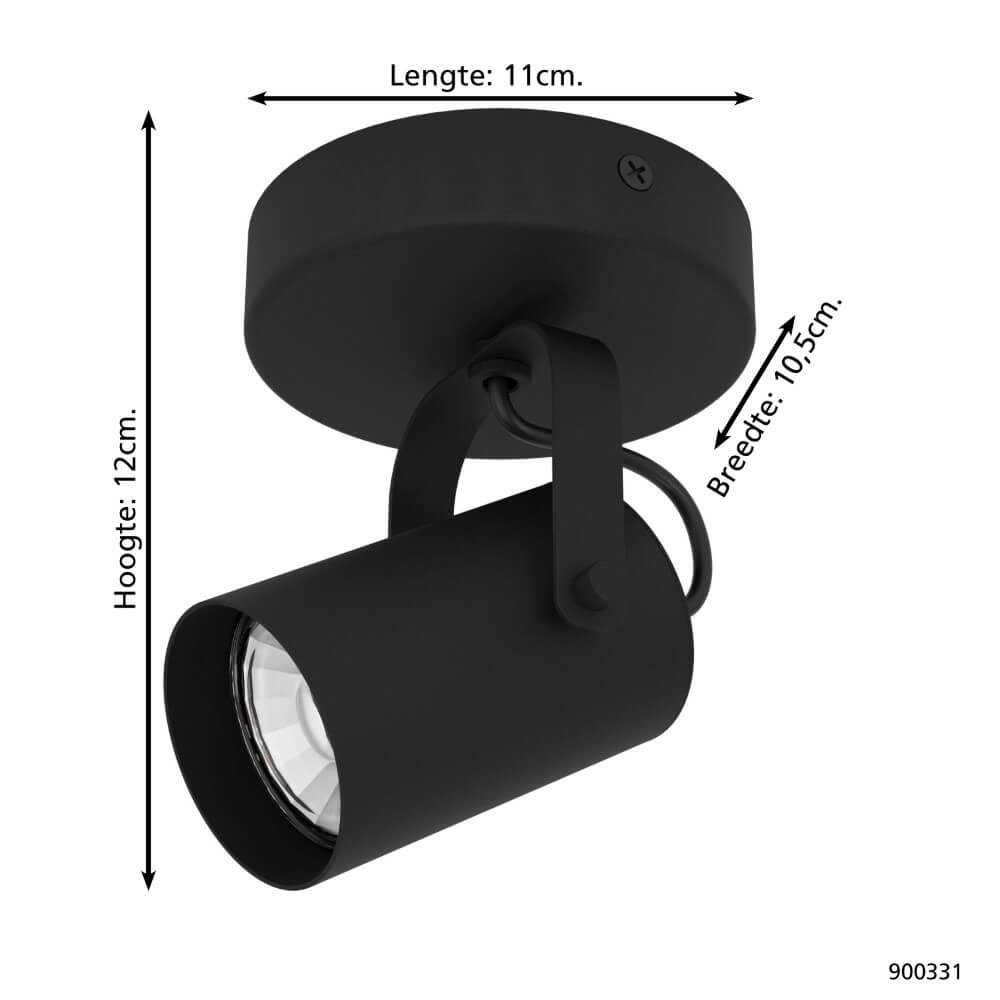 Zwarte opbouwspot Sorego Eglo 9008606239078