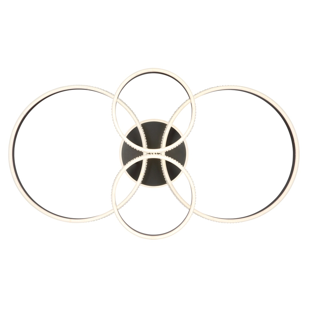 Design plafondlamp Grouni 4 ringen titanium mat Globo 9007371533879