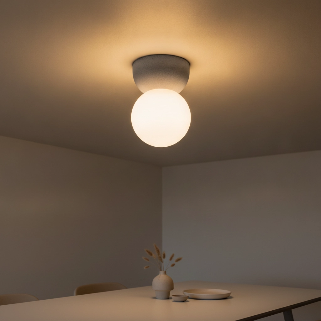 Plafondlamp Zero betongrijs met wit