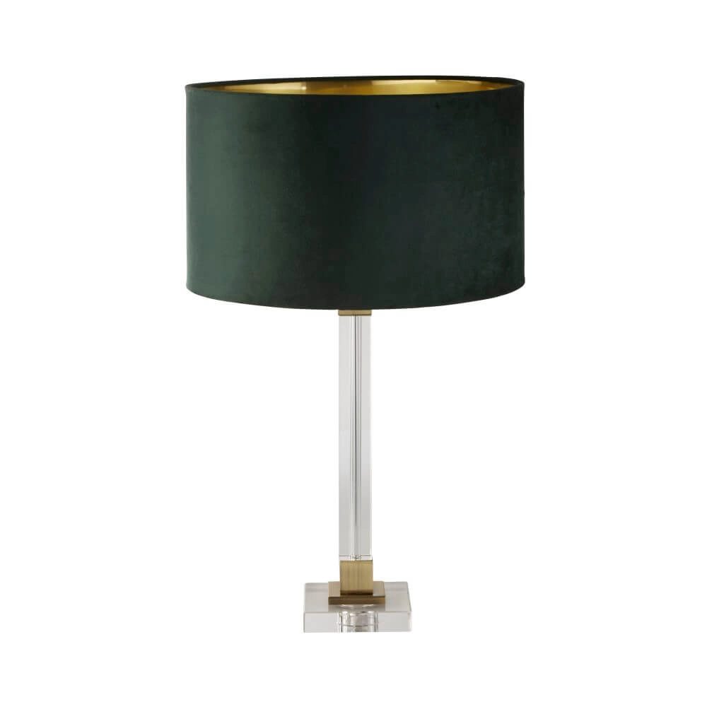 Design tafellamp Scarborough goud met groene kap Design tafellamp Scarborough goud met groene kap