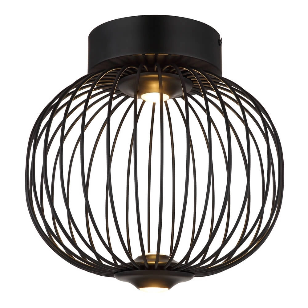 Zwarte plafondlamp Galway enkel kooi Ø 30cm
