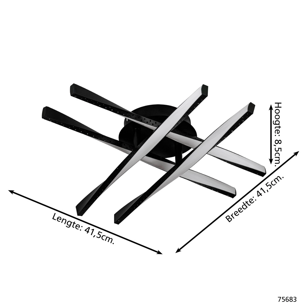 Design plafondlamp Adeje zwart Eglo 9002759756833