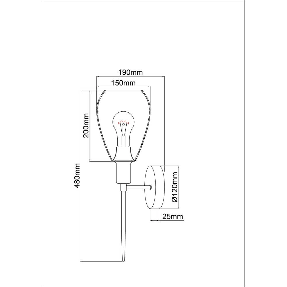 Wandlamp Fanni zwart Globo 9007371436798