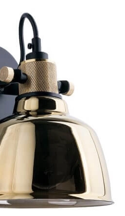 Glas wandlampje Amalfi ambergoud met zwart Lyora 5903139915595